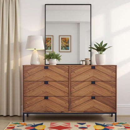 Legends Furniture - Astoria Six Drawer Dresser in Natural Herringbone - ZAST-7013 veiw 9