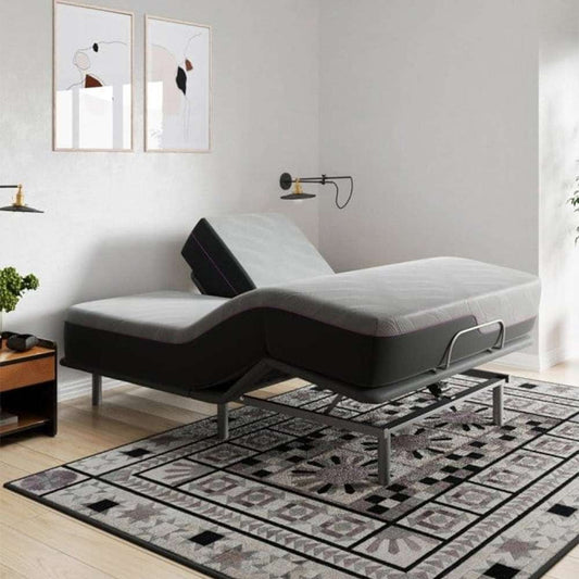 Legends Furniture - Bridgevine Home 11 inch Flex Head Adjustable King Size 3-Layer Latex Foam Mattress and Bed Frame Bundle - ZREM-ADJ-ALRMNL-FK veiw 1
