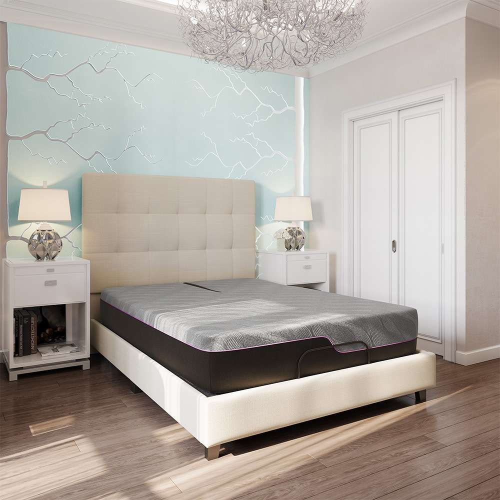 Legends Furniture - Bridgevine Home 11 inch Flex Head Adjustable King Size 3-Layer Latex Foam Mattress and Bed Frame Bundle - ZREM-ADJ-ALRMNL-FK veiw 3