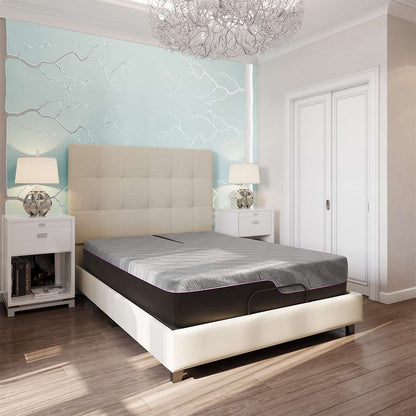 Legends Furniture - Bridgevine Home 11 inch Flex Head Adjustable King Size 3-Layer Latex Foam Mattress and Bed Frame Bundle - ZREM-ADJ-ALRMNL-FK veiw 3