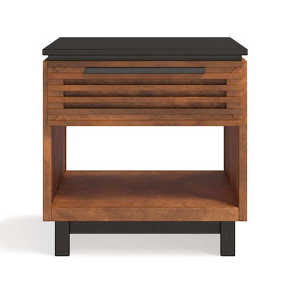Legends Furniture - Bridgevine Home 24in Fully Assembled Brown and Black Finish Solid Wood Side Table - GC4110.BNB veiw 1