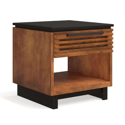 Legends Furniture - Bridgevine Home 24in Fully Assembled Brown and Black Finish Solid Wood Side Table - GC4110.BNB veiw 4