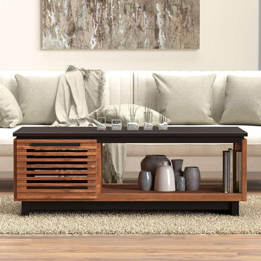 Legends Furniture - Bridgevine Home 47in Fully Assembled Brown and Black Finish Solid Wood Coffee Table - GC4210.BNB veiw 2