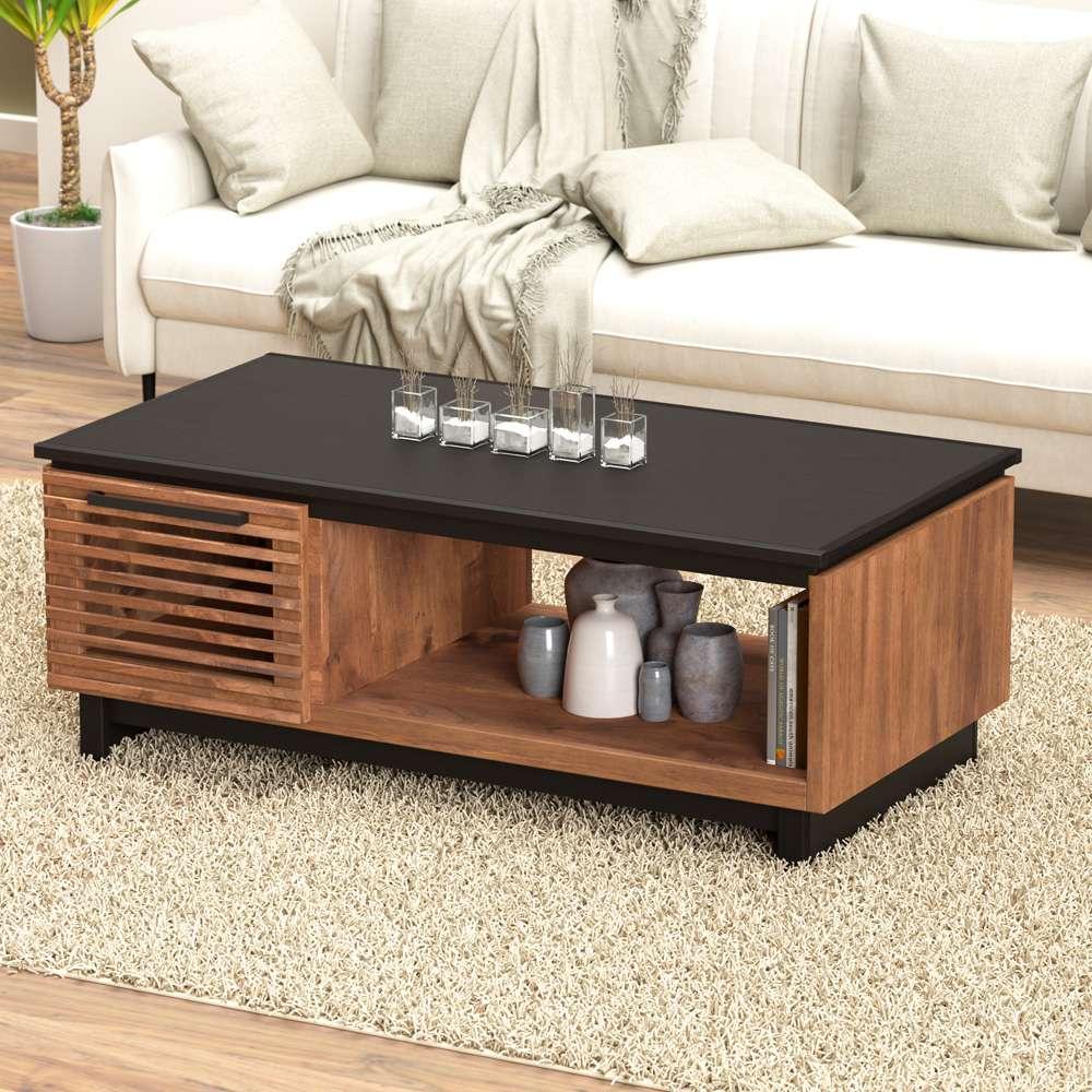 Legends Furniture - Bridgevine Home 47in Fully Assembled Brown and Black Finish Solid Wood Coffee Table - GC4210.BNB veiw 4