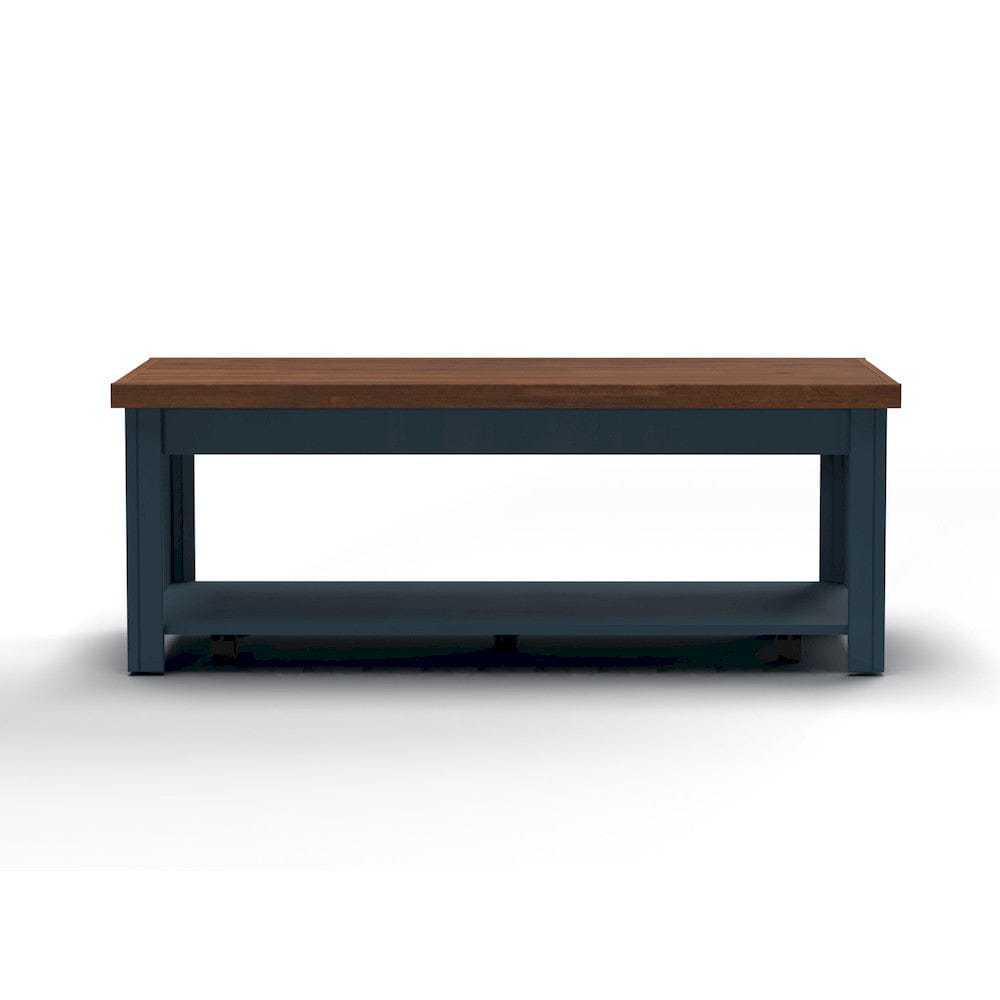 Bridgevine Home - 48 in. Blue Denim and Whiskey Brown Finish Solid Wood Coffee Table - NT4210.BWK view 6