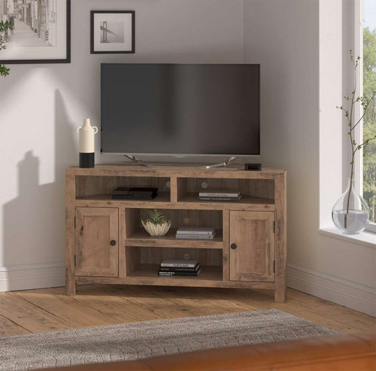 Legends Furniture - Bridgevine Home 52 in. Barnwood Finish Corner TV stand (TVs up to 65 in.) - JC1213.BNW veiw 2