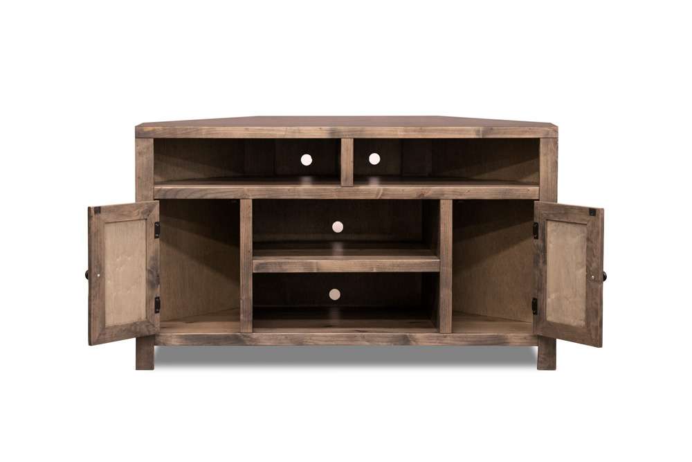 Legends Furniture - Bridgevine Home 52 in. Barnwood Finish Corner TV stand (TVs up to 65 in.) - JC1213.BNW veiw 4
