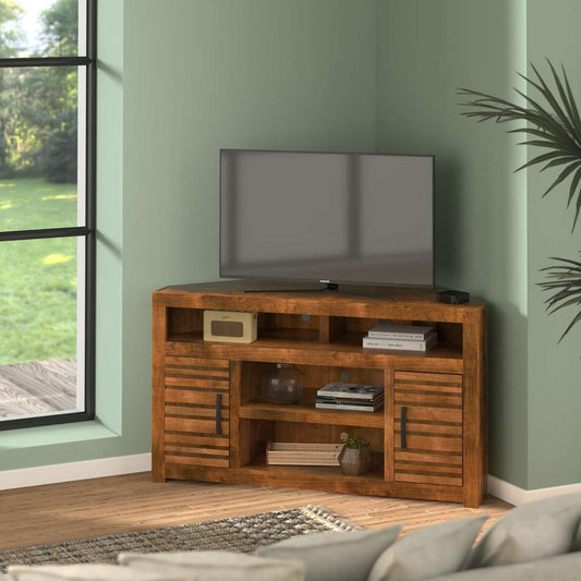 Legends Furniture - Bridgevine Home 52 in. CornerGolden Oak Finish Solid Wood TV Stand(TVs up to 65 in.) - SL1211.WKY veiw 2