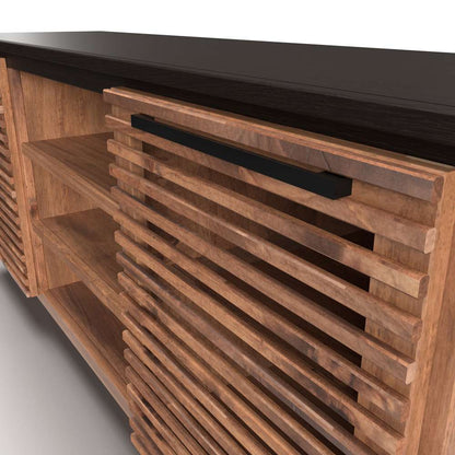 Legends Furniture - Bridgevine Home 62 in. Bourbon Brown and Black Finish TV stand (TVs up to 75 in.) - GC1210.BNB veiw 3