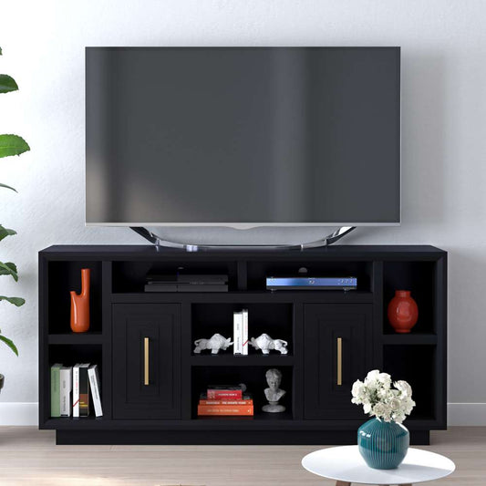 Legends Furniture - Bridgevine Home 67 in. Black Finish Solid Wood TV stand (TVs up to 75 in.) - SS1210.SLS veiw 1