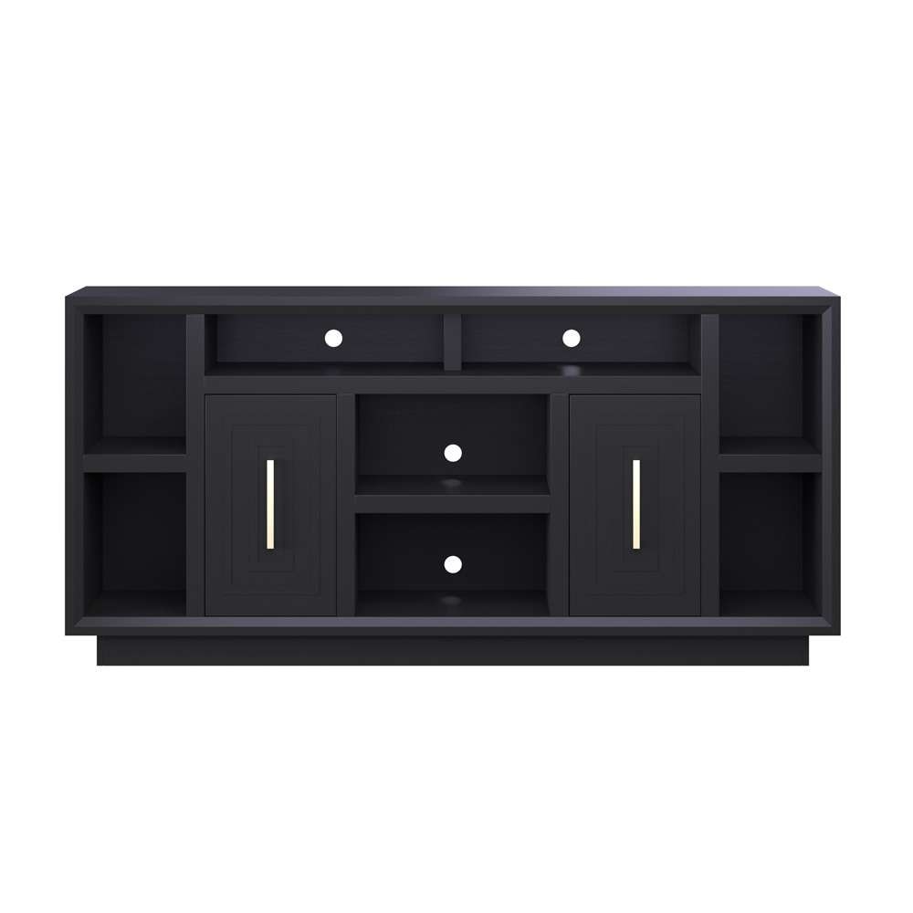 Legends Furniture - Bridgevine Home 67 in. Black Finish Solid Wood TV stand (TVs up to 75 in.) - SS1210.SLS veiw 2
