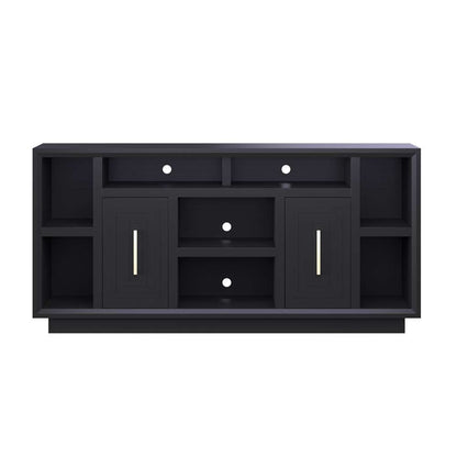 Legends Furniture - Bridgevine Home 67 in. Black Finish Solid Wood TV stand (TVs up to 75 in.) - SS1210.SLS veiw 2