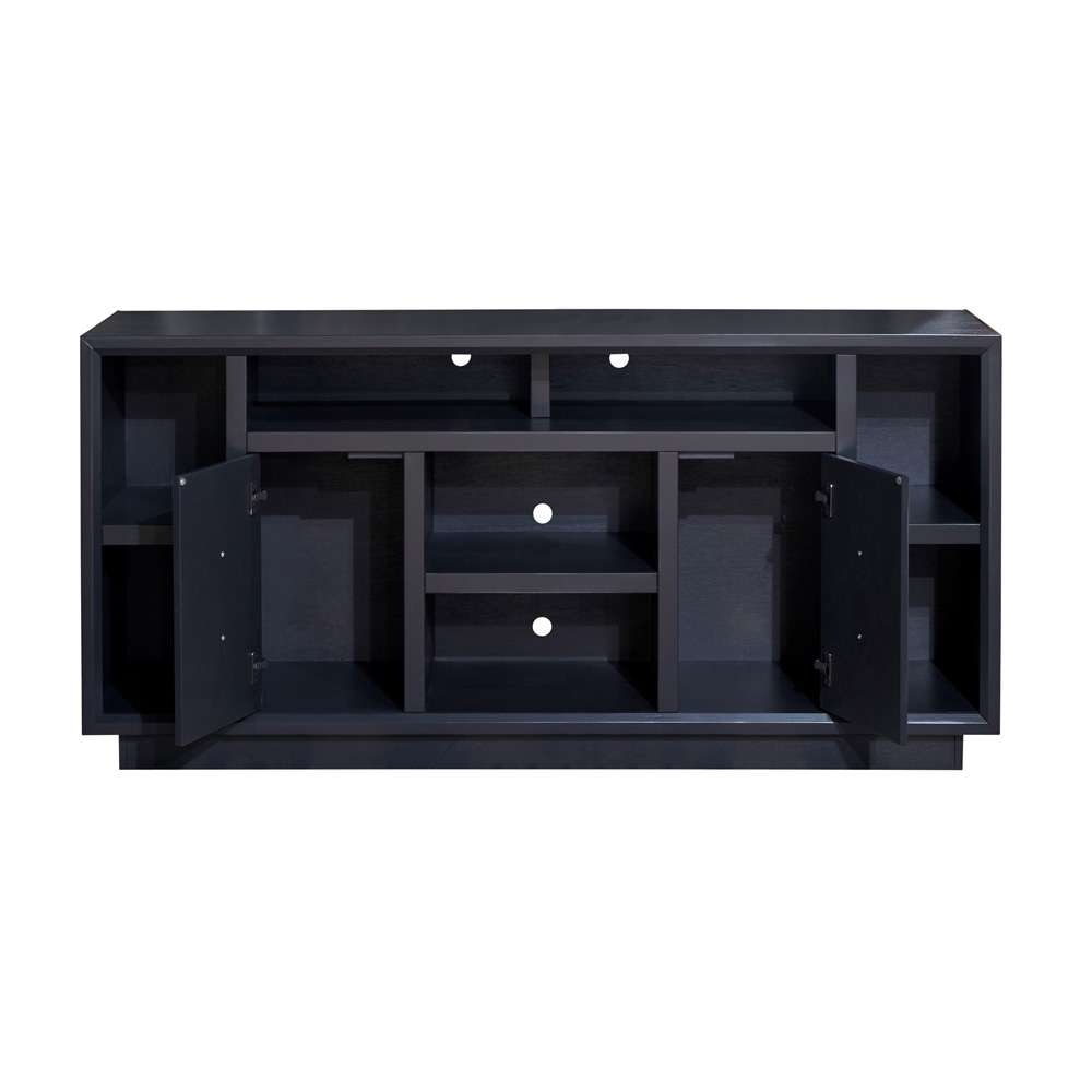 Legends Furniture - Bridgevine Home 67 in. Black Finish Solid Wood TV stand (TVs up to 75 in.) - SS1210.SLS veiw 3