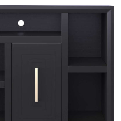 Legends Furniture - Bridgevine Home 67 in. Black Finish Solid Wood TV stand (TVs up to 75 in.) - SS1210.SLS veiw 4