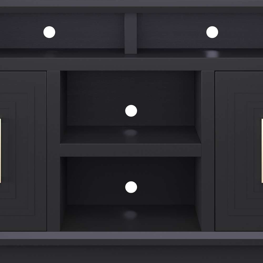Legends Furniture - Bridgevine Home 67 in. Black Finish Solid Wood TV stand (TVs up to 75 in.) - SS1210.SLS veiw 5