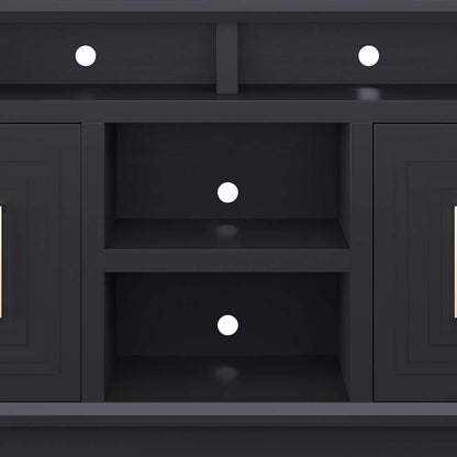 Legends Furniture - Bridgevine Home 67 in. Black Finish Solid Wood TV stand (TVs up to 75 in.) - SS1210.SLS veiw 5
