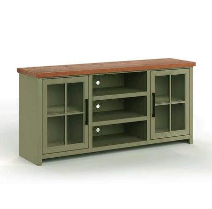 Legends Furniture - Bridgevine Home 67 in. Sage and Fruitwood Finish Solid Wood TV stand - VY1210.SFL veiw 1