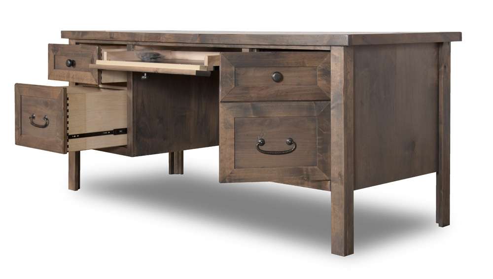 Legends Furniture - Bridgevine Home 69 in. Barwood Finish Executive Desk - JC6270.BNW veiw 3