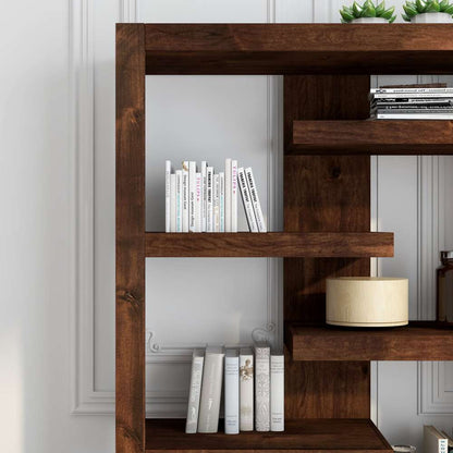 Legends Furniture - Bridgevine Home 72 in. Seven Off-Set Whiskey Brown Finish Solid Wood Bookshelf - SL6972.WKY veiw 3