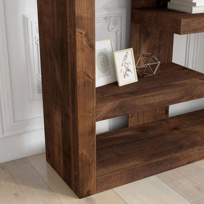 Legends Furniture - Bridgevine Home 72 in. Seven Off-Set Whiskey Brown Finish Solid Wood Bookshelf - SL6972.WKY veiw 4