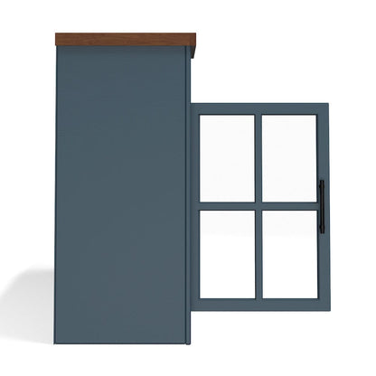 Bridgevine Home - 73 in. Blue Denim and Barnwood Brown Finish Solid Wood Fireplace TV Stand - NT5110.BWK view 7