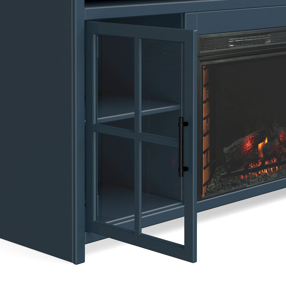 Bridgevine Home - 73 in. Blue Denim and Barnwood Brown Finish Solid Wood Fireplace TV Stand - NT5110.BWK view 8