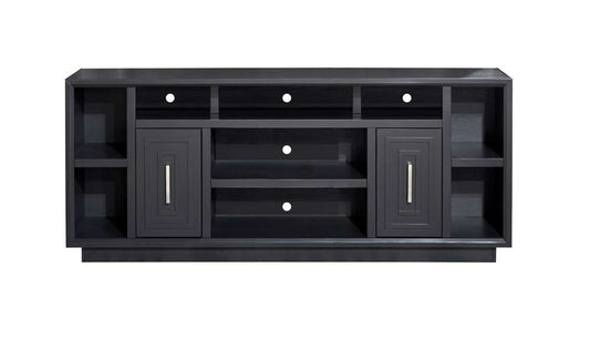 Legends Furniture - Bridgevine Home 83 in. Black Finish Solid Wood TV stand (TVs up to 100 in.) - SS1211.SLS veiw 1
