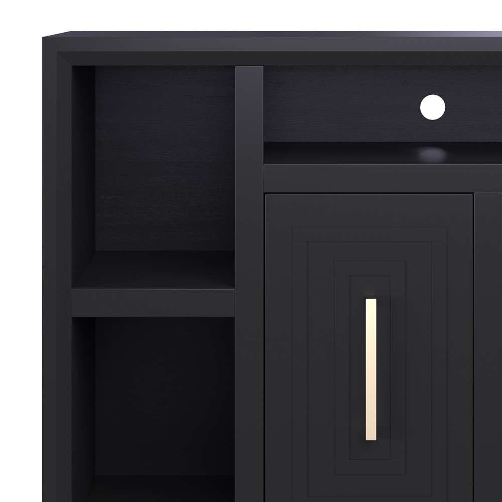 Legends Furniture - Bridgevine Home 83 in. Black Finish Solid Wood TV stand (TVs up to 100 in.) - SS1211.SLS veiw 2