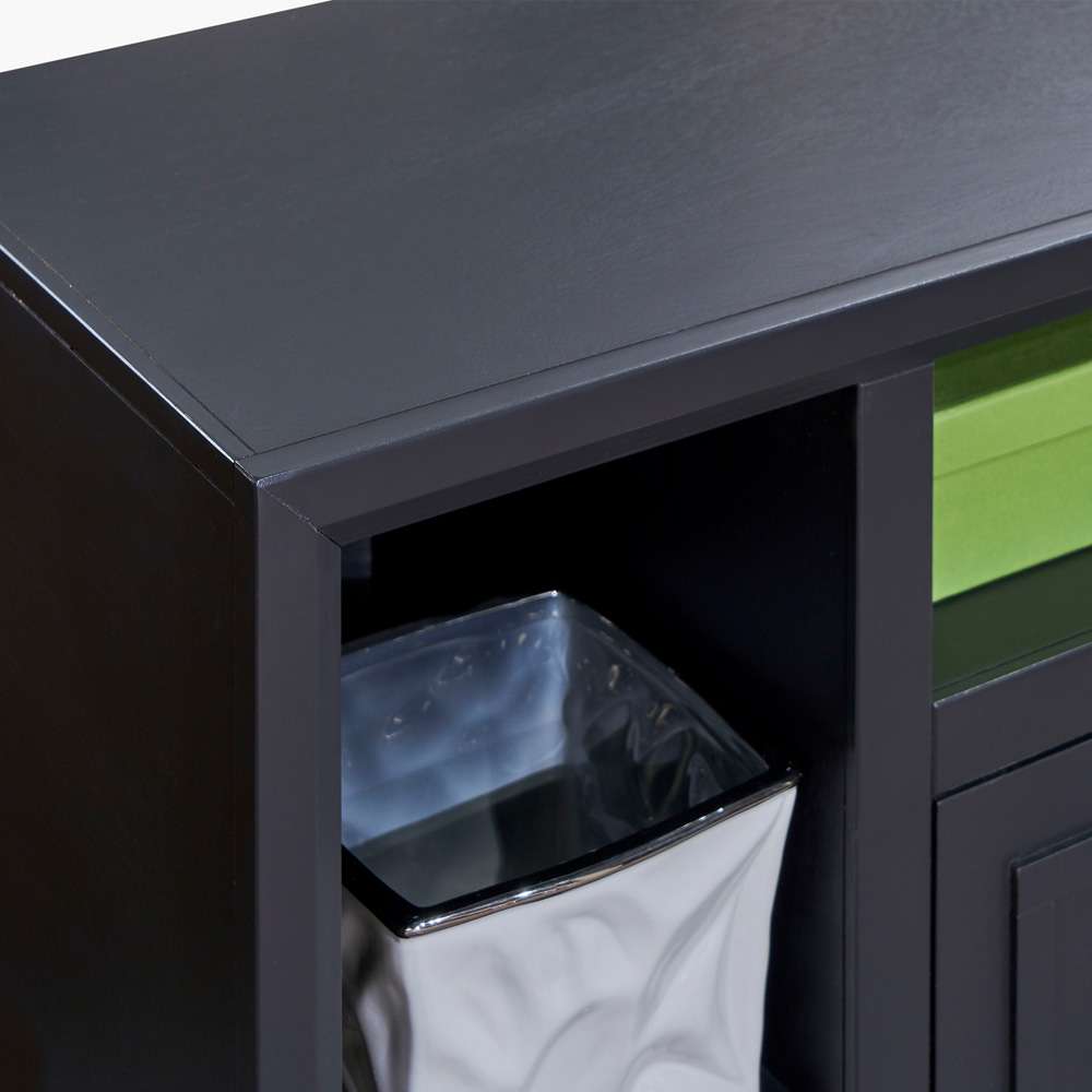 Legends Furniture - Bridgevine Home 83 in. Black Finish Solid Wood TV stand (TVs up to 100 in.) - SS1211.SLS veiw 4