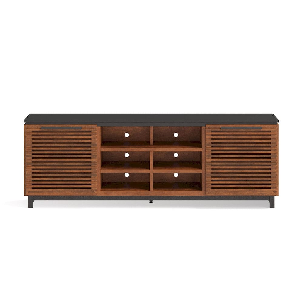 Bridgevine Home - 85 in. Bourbon Brown and Black Finish TV stand (TVs up to 95 in.) - GC1220.BNB view 6