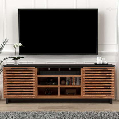 Legends Furniture - Bridgevine Home 85 in. Bourbon Brown and Black Finish TV stand (TVs up to 95 in.) - GC1220.BNB veiw 2