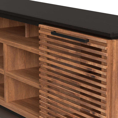 Legends Furniture - Bridgevine Home 85 in. Bourbon Brown and Black Finish TV stand (TVs up to 95 in.) - GC1220.BNB veiw 3