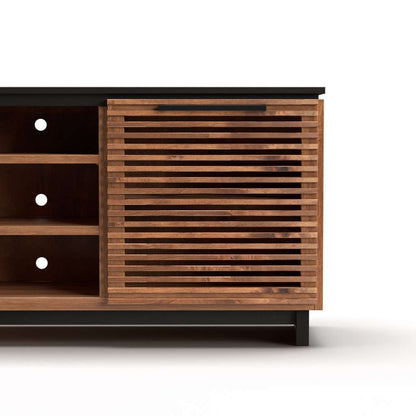 Legends Furniture - Bridgevine Home 85 in. Bourbon Brown and Black Finish TV stand (TVs up to 95 in.) - GC1220.BNB veiw 4