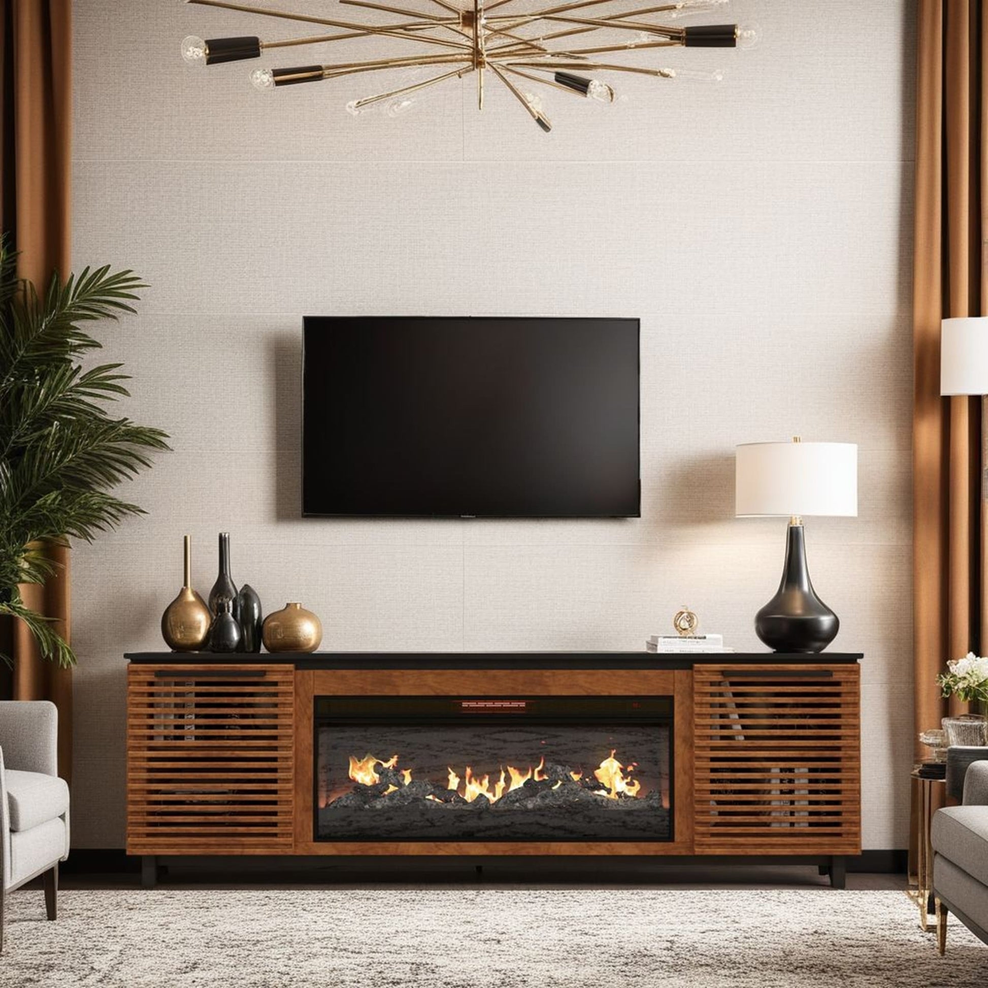 Bridgevine Home - 86 in. Bourbon Brown Finish Solid Wood TV stand (TVs up to 100 in.) - GC5410.BNB view 10