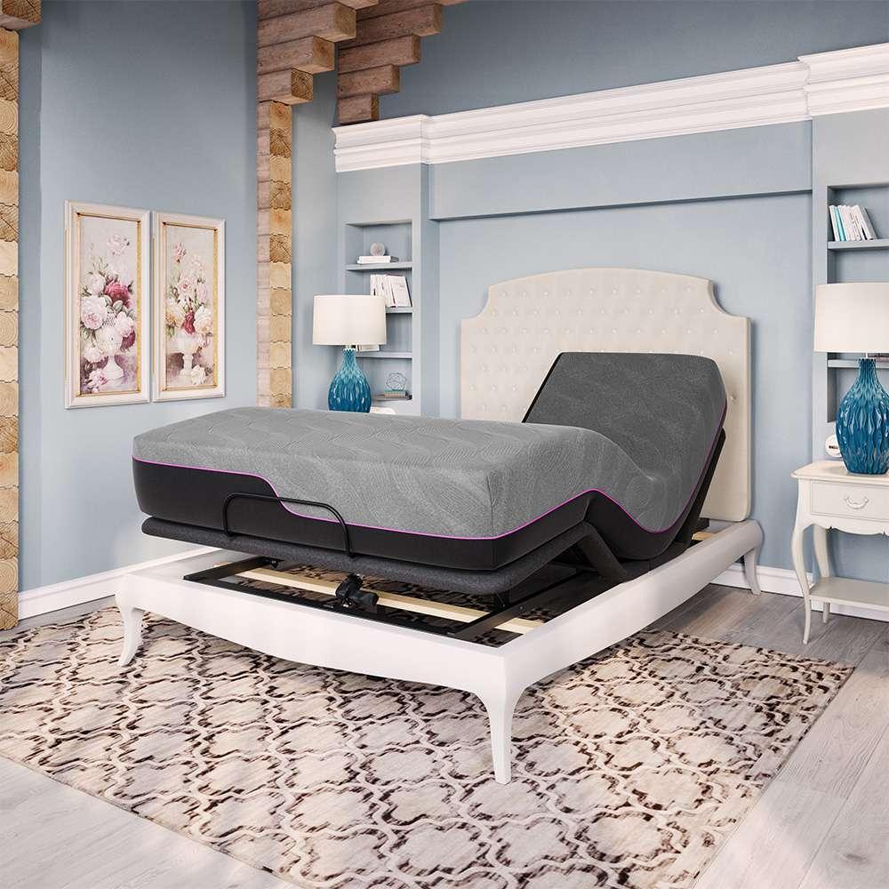 Legends Furniture - Bridgevine Home 11 inch Flex Head Adjustable King Size 3-Layer Memory Foam Mattress and Bed Frame Bundle - ZREM-ADJ-AFRMRN-FK veiw 2