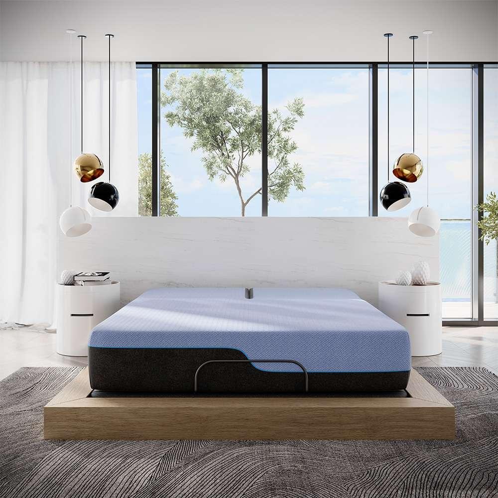Legends Furniture - Bridgevine Home 12 inch Flex Head Adjustable King Size Hybrid 5-Layer Latex Foam Mattress and Bed Frame Bundle - ZREM-ADJ-AXRMFL-FK veiw 3
