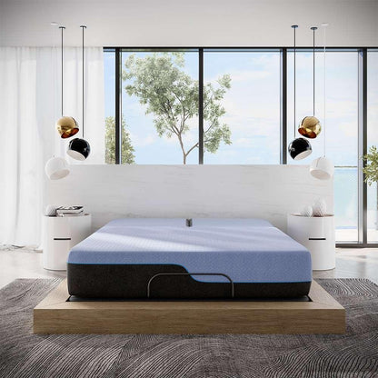 Legends Furniture - Bridgevine Home 12 inch Flex Head Adjustable King Size Hybrid 5-Layer Latex Foam Mattress and Bed Frame Bundle - ZREM-ADJ-AXRMFL-FK veiw 3
