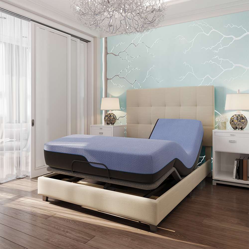 Legends Furniture - Bridgevine Home 12 inch Flex Head Adjustable King Size Hybrid 5-Layer Memory Foam Mattress and Bed Frame Bundle - ZREM-ADJ-AHRMRF-FK veiw 2