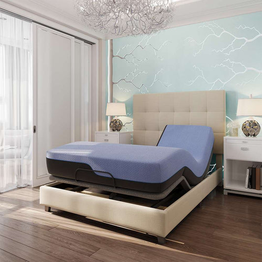 Legends Furniture - Bridgevine Home 12 inch Flex Head Adjustable King Size Hybrid 5-Layer Memory Foam Mattress and Bed Frame Bundle - ZREM-ADJ-AHRMRF-FK veiw 2