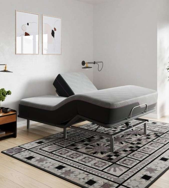 Legends Furniture - Bridgevine Home 11 inch Flex Head Adjustable Queen Size 3-Layer Latex Foam Mattress and Bed Frame Bundle - ZREM-ADJ-ALRMNL-FQ veiw 1