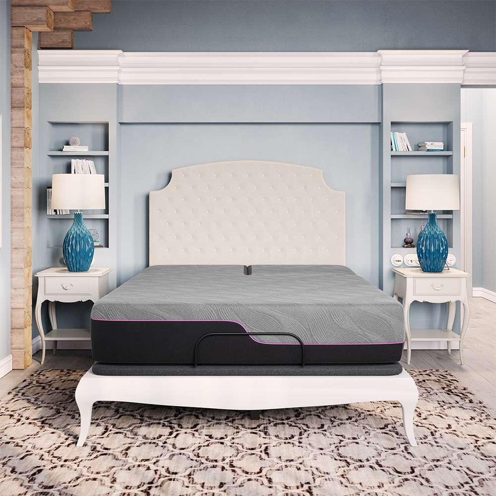 Legends Furniture - Bridgevine Home 11 inch Flex Head Adjustable Queen Size 3-Layer Memory Foam Mattress and Bed Frame Bundle - ZREM-ADJ-AFRMRN-FQ veiw 3