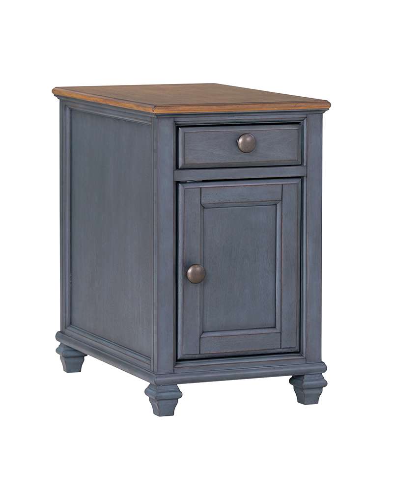 Legends Furniture - Bridgevine Home Americana 14 inch Chairside Table, No Assembly Required, Corduroy Blue Finish - ZAMR-4400 veiw 1