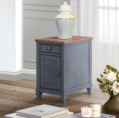 Legends Furniture - Bridgevine Home Americana 14 inch Chairside Table, No Assembly Required, Corduroy Blue Finish - ZAMR-4400 veiw 2