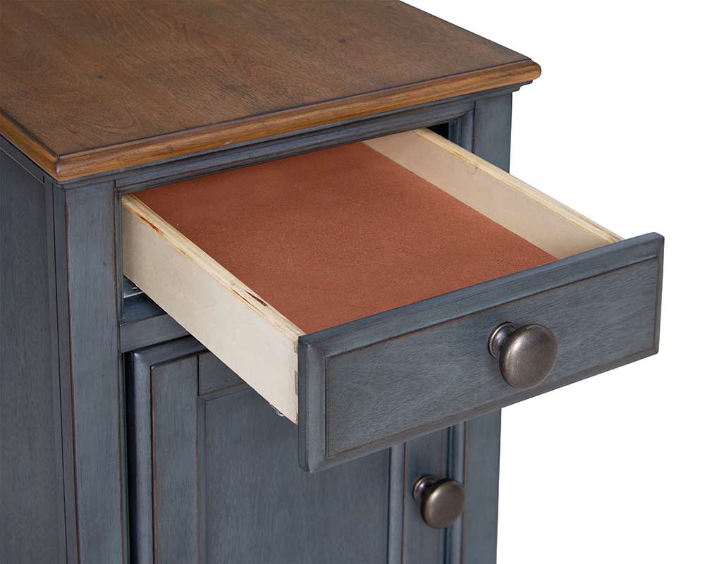 Legends Furniture - Bridgevine Home Americana 14 inch Chairside Table, No Assembly Required, Corduroy Blue Finish - ZAMR-4400 veiw 4