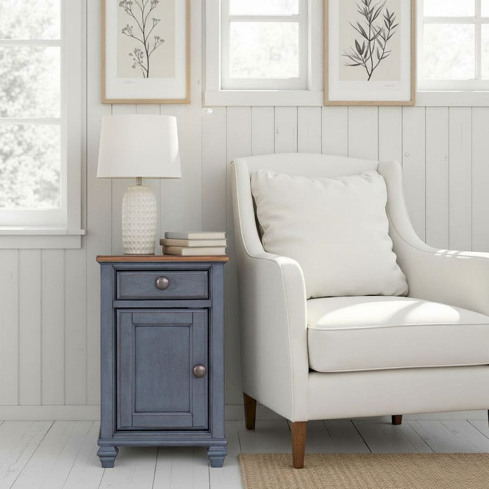 Bridgevine Home - Americana 14 inch Chairside Table, No Assembly Required, Corduroy Blue Finish - ZAMR-4400 view 7