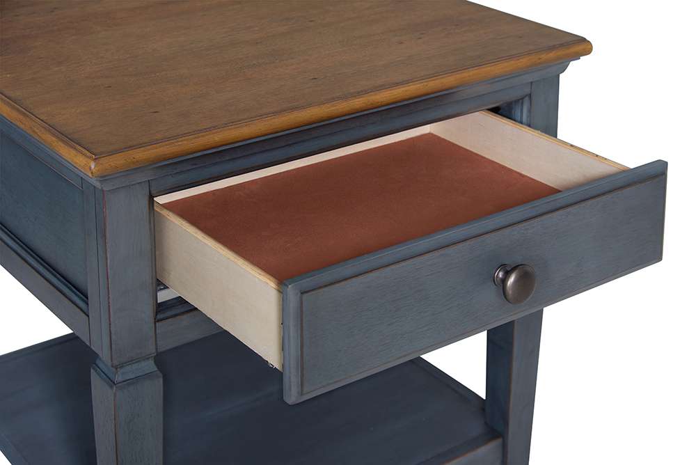 Legends Furniture - Bridgevine Home Americana 24 inch End Table, No Assembly Required, Corduroy Blue Finish - ZAMR-4100 veiw 3