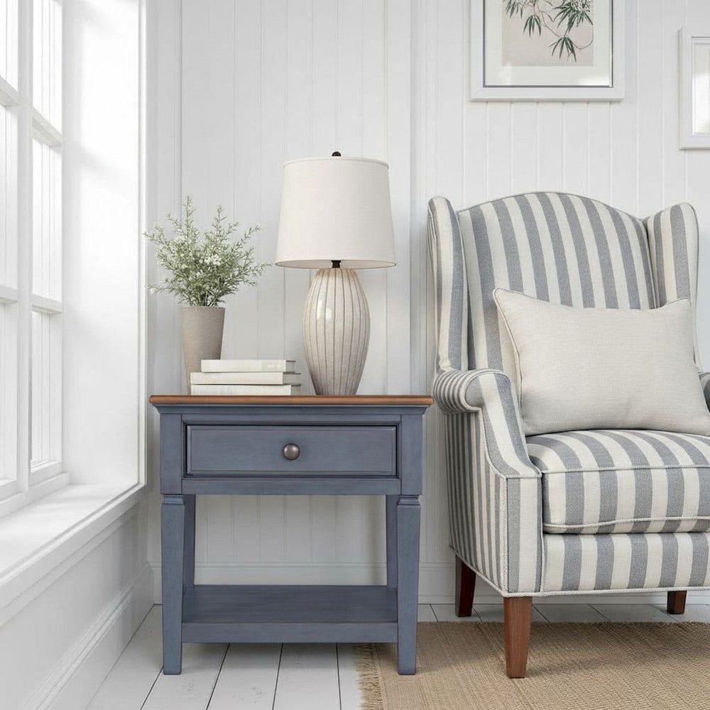 Bridgevine Home - Americana 24 inch End Table, No Assembly Required, Corduroy Blue Finish - ZAMR-4100 view 8
