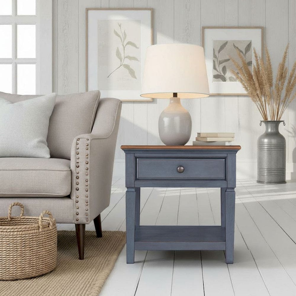 Bridgevine Home - Americana 24 inch End Table, No Assembly Required, Corduroy Blue Finish - ZAMR-4100 view 10