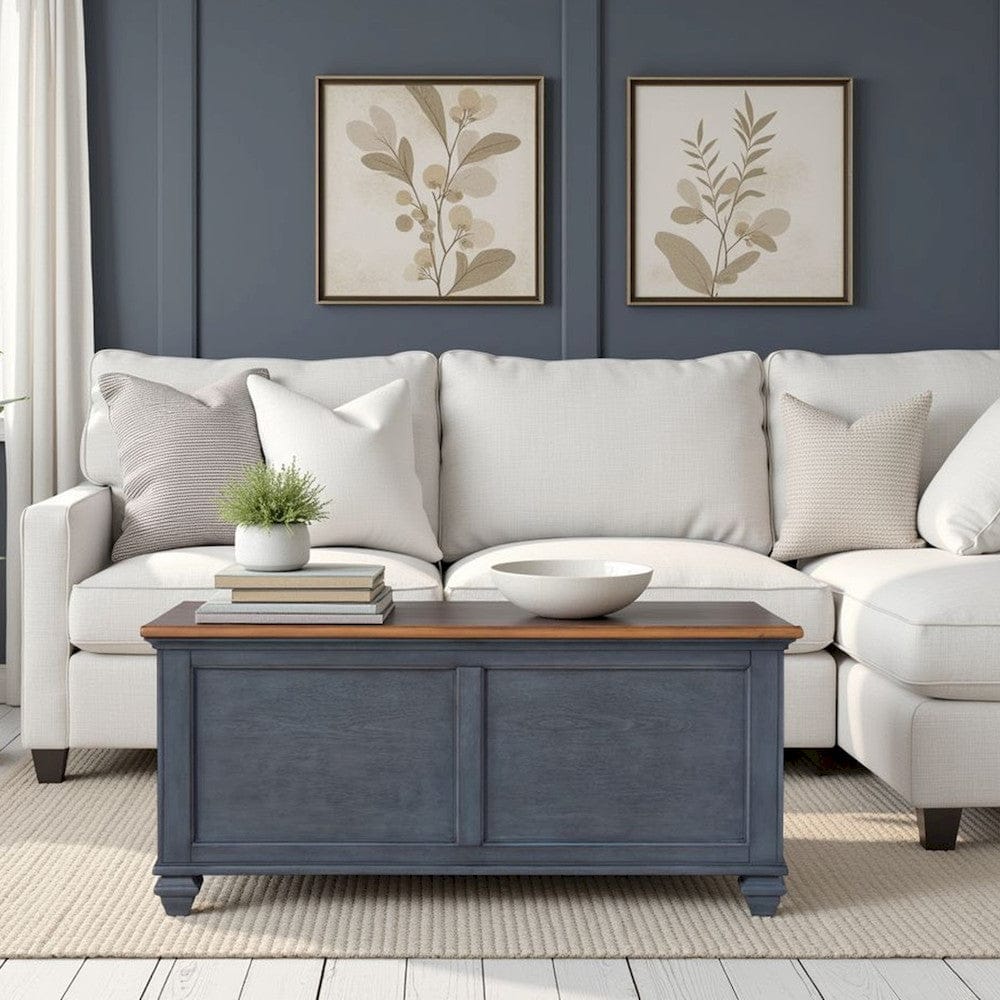 Bridgevine Home - Americana 40 inch Lift-Top Coffee Table, No Assembly Required, Corduroy Blue Finish - ZAMR-4500 view 7
