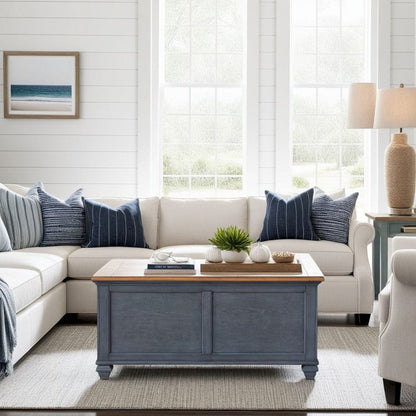 Bridgevine Home - Americana 40 inch Lift-Top Coffee Table, No Assembly Required, Corduroy Blue Finish - ZAMR-4500 view 9